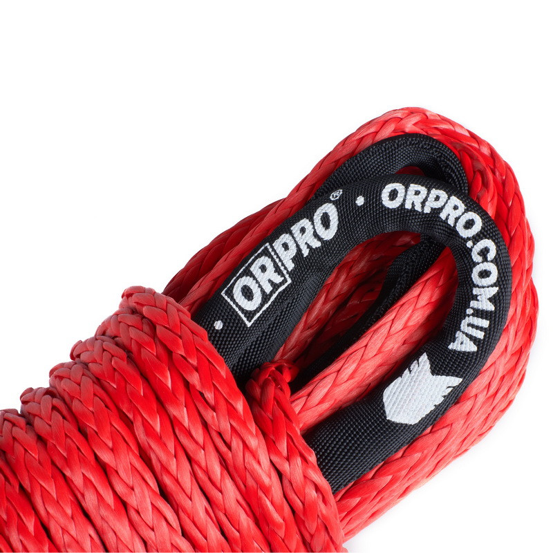  трос ORPRO для лебедки 30м 10мм (красный, без крюка)